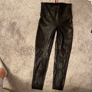 Faux leather spanx leggings